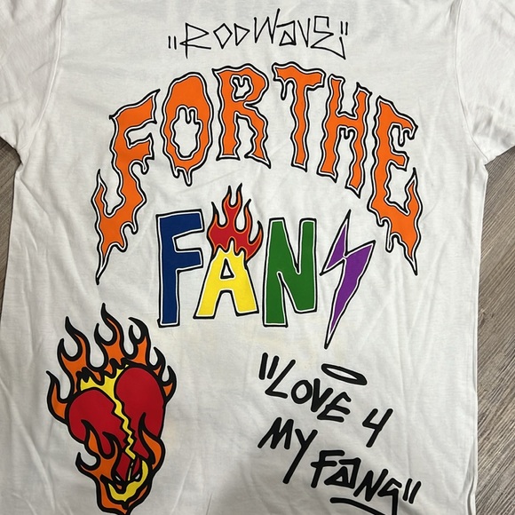 2022 ROD WAVE FOR THE FANS TOUR SHORT SLEEVE WHITE T-SHIRT - Picture 3 of 6